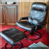 F35. Mid Century Eames-inspired chair and ottoman by Chairworks. 